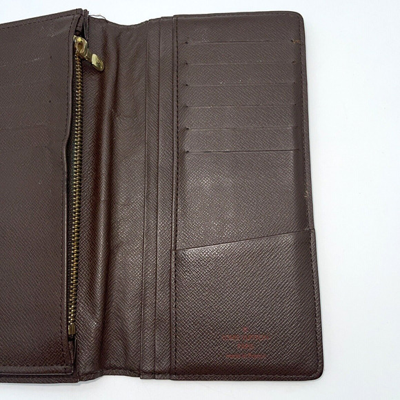 Authentic LOUIS VUITTON Damier Ebene Long Wallet Brazza Credit Cards Checkbook - Picture 5 of 16
